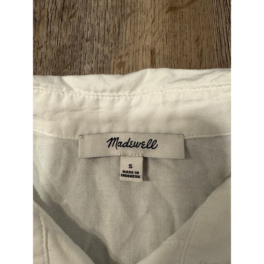 Madewell Women's Oversized Short Sleeve Tie-Front Shirt Size Small - Picture 3 of 9